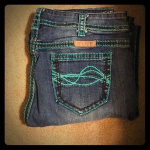 Cowgirl Tuff Turquoise Stitched Jeans